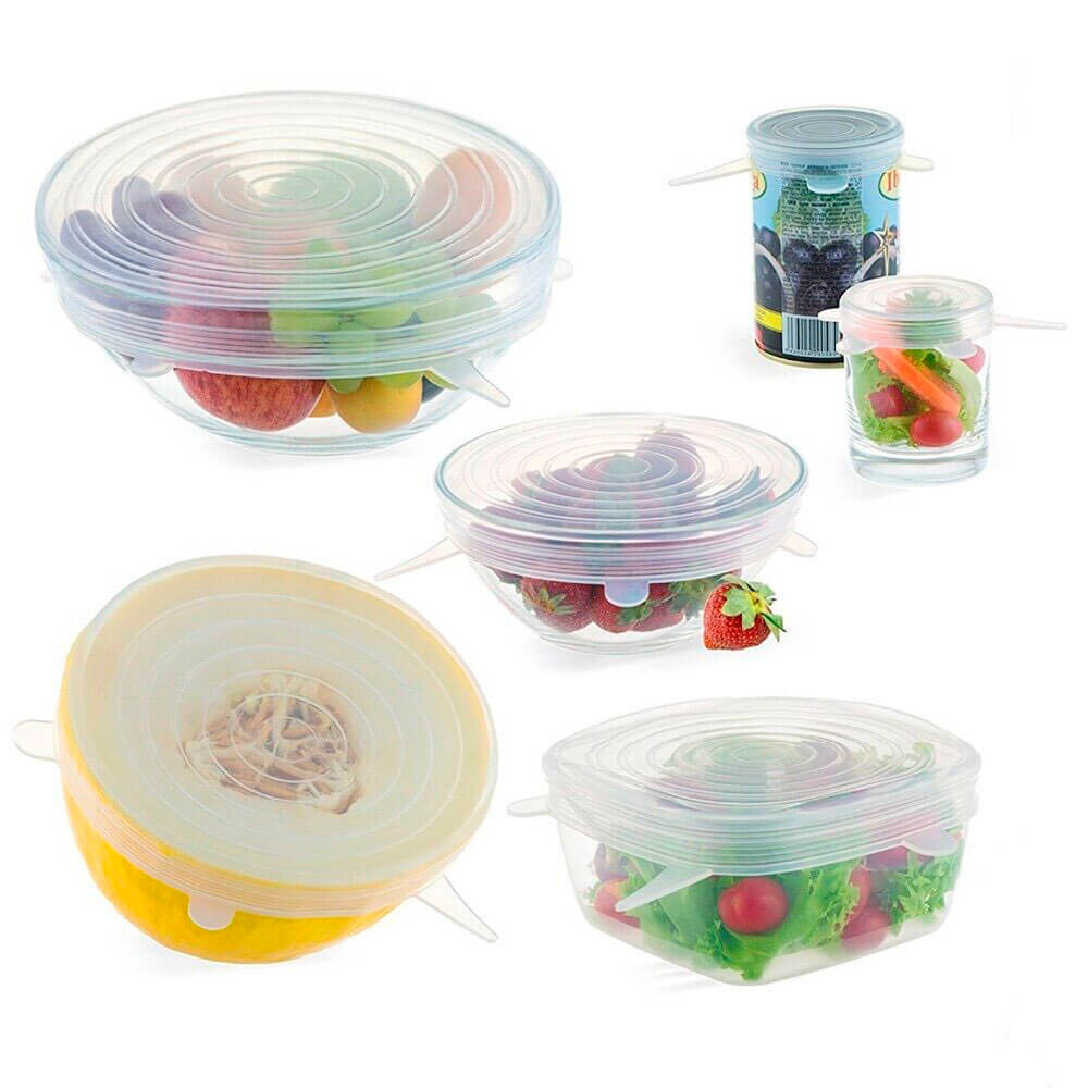 Набор силиконовых крышек 6шт - крышки многоразовые
Набор силиконовых крышек 6шт - крышки многоразовые