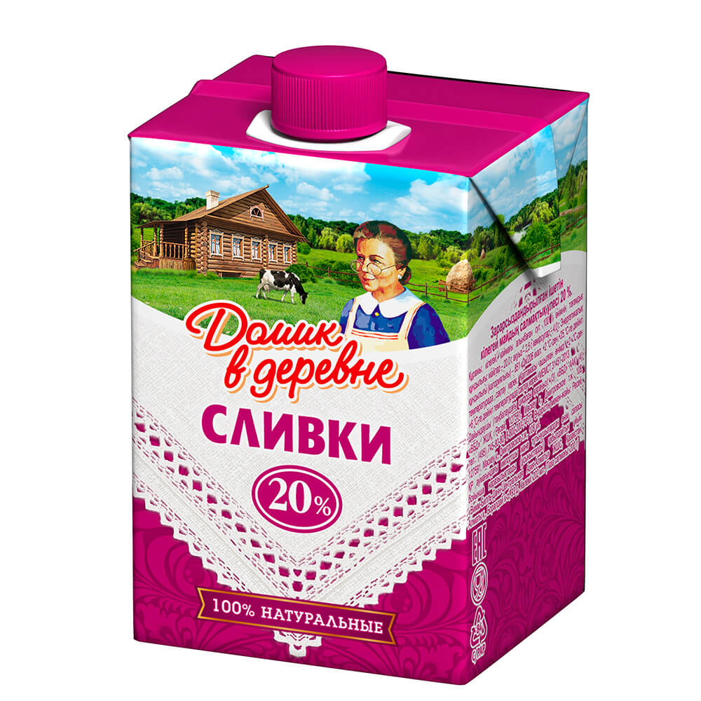 Домик в деревне сливки 20 % 0.2 л