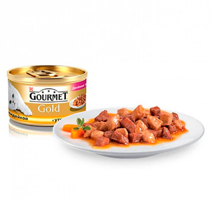 

Корм для кошек Gourmet Gold 85г с уткой и индейкой ж/б