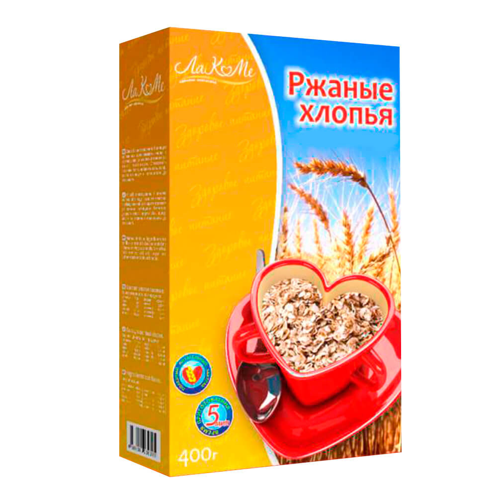 

Хлопья ржаные лакоме 400г не требующие варки короб