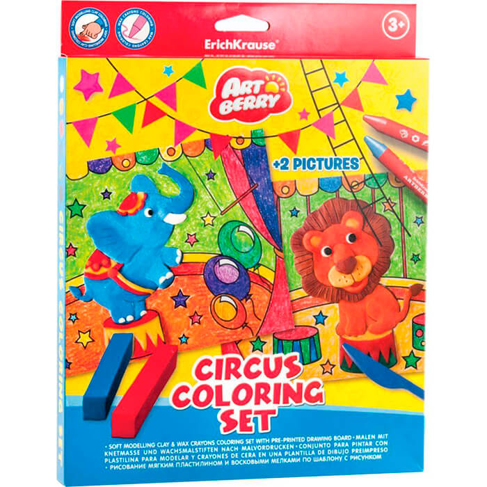 

Набор для детского творчества Erich Krause пластилин 6цв+воск мелки+2 раскраски 72333