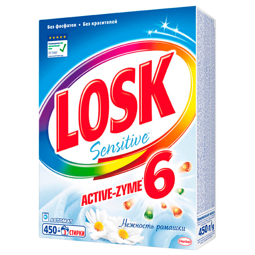 

Стиральный порошок Losk 450г автомат sensitive нежность ромашки