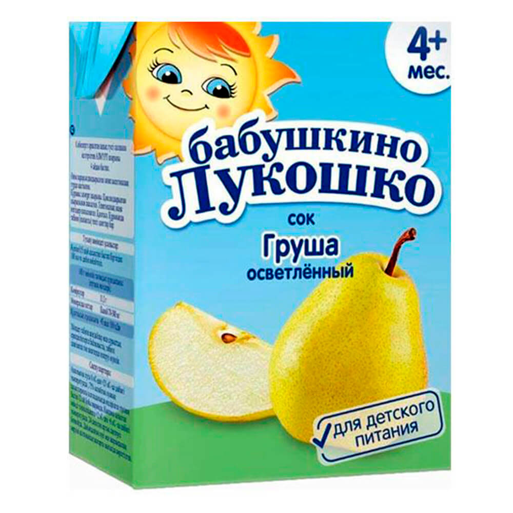 

Сок бабушкино лукошко 200мл груша осветленный с 4 месяцев