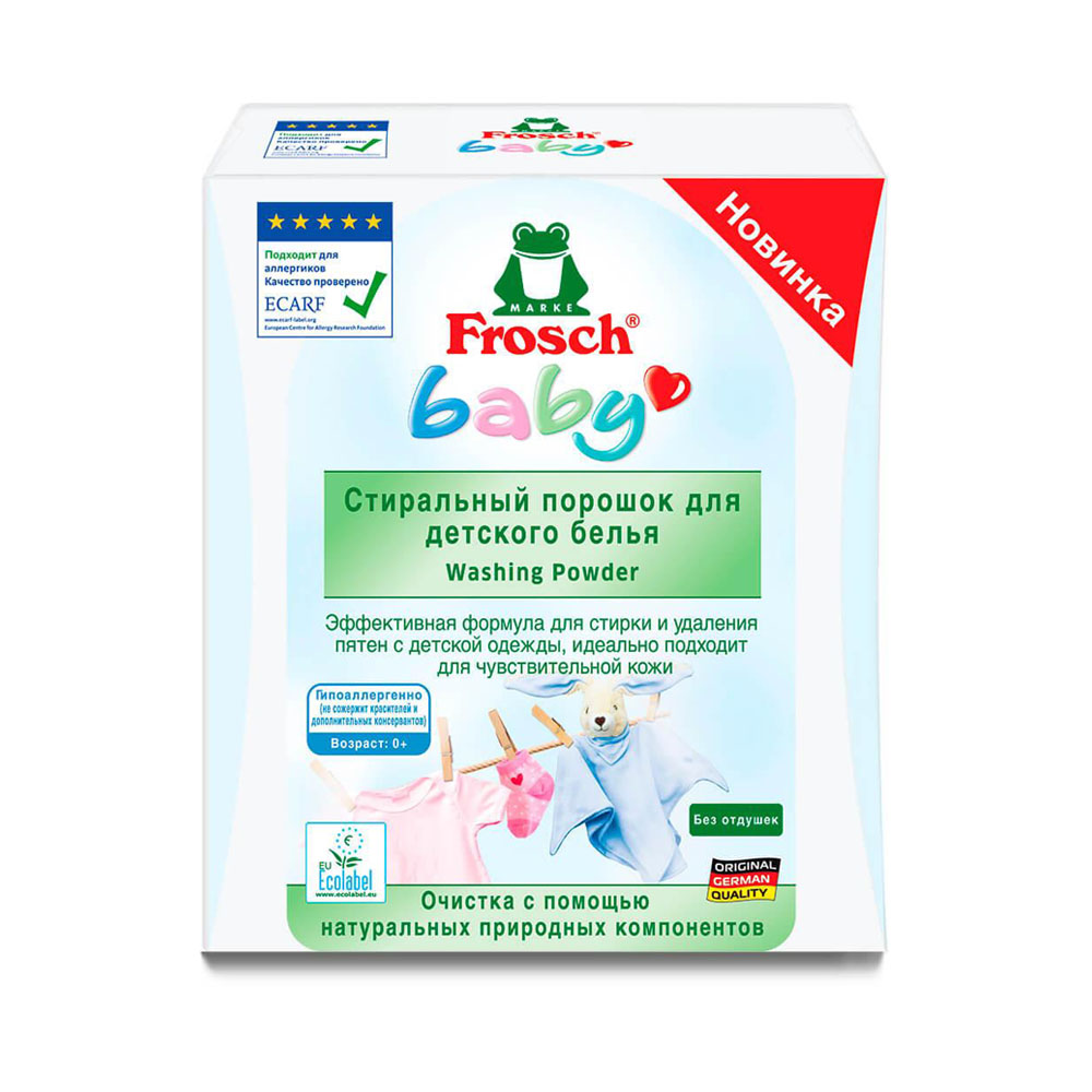 

Стиральный порошок Frosch 1,08кг детский концентрат 20-стирок