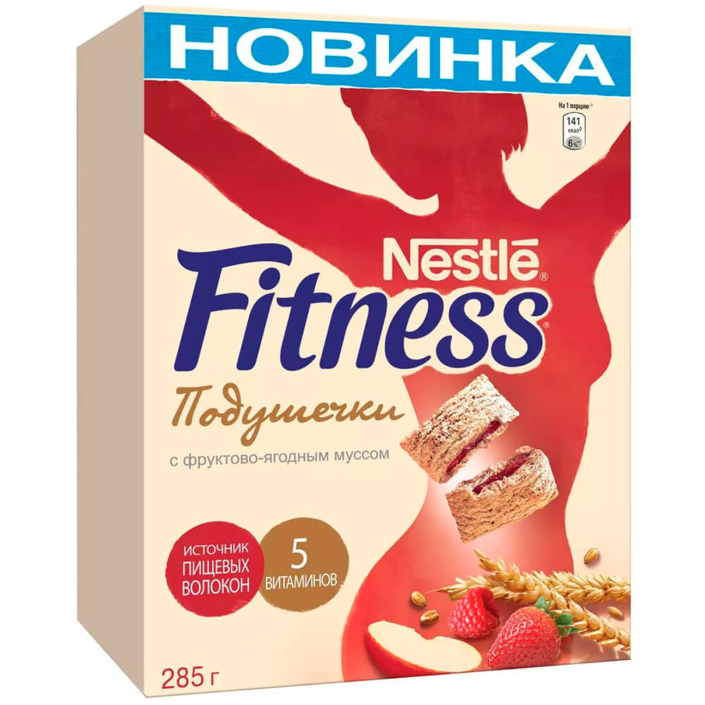 

Готовый завтрак Fitness 285г подушечки с фруктово-ягодным муссом кор. Nestle