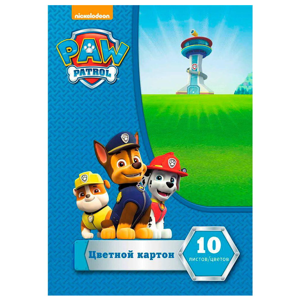 

Картон цветной 10цв 10л а4 щенячий патруль 89482