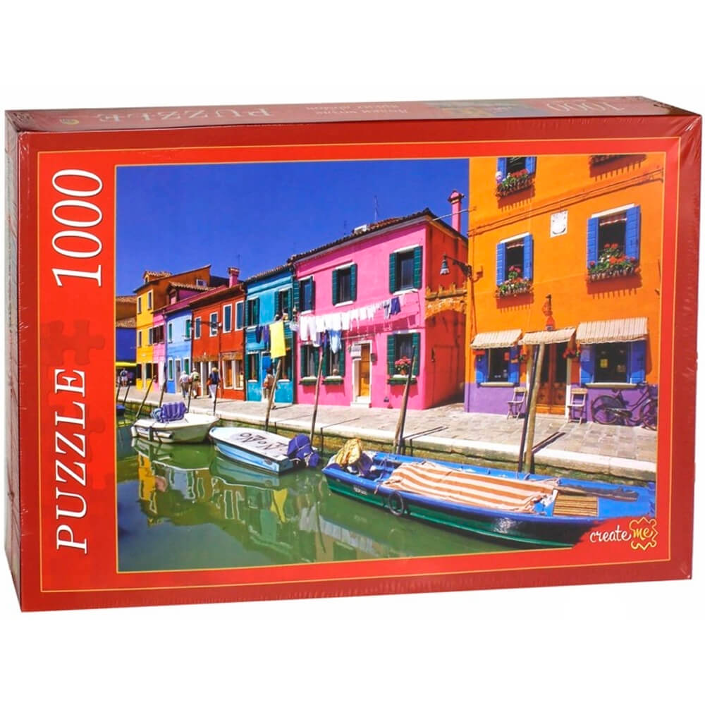 

Пазлы 1000 элементов лодки возле ярких домов кб1000-6886