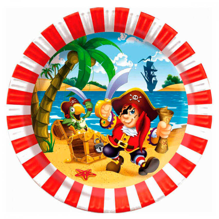 

Тарелки бумажные ламинированные веселый пират 23см 6 шт