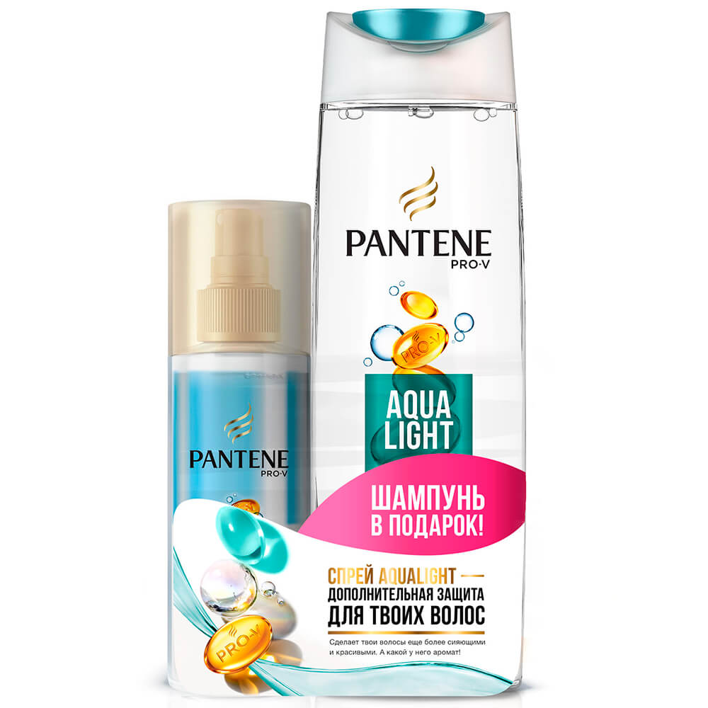 

Промо шампунь Pantene 250мл и Спрей для волос 150мл аква лайт