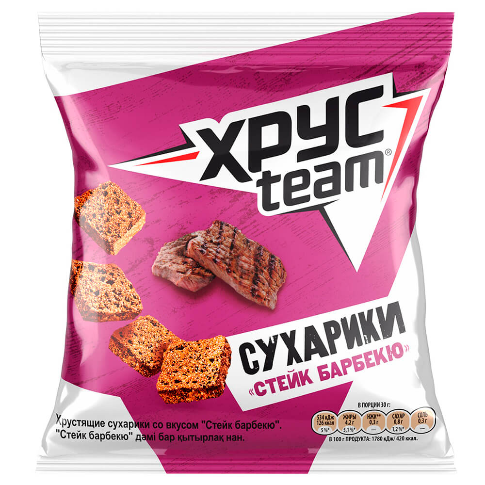 

Сухарики Хрусteam 30г стейк барбекю