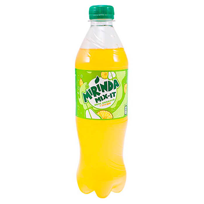 

Газированная вода Mirinda микс ит 0,5л ананас груша пл/б