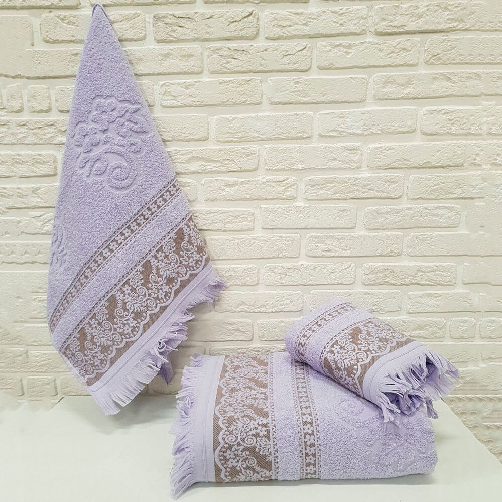

Полотенце махровое жаккард NUSA Биатрис с бахрамой 50*90см лиловый