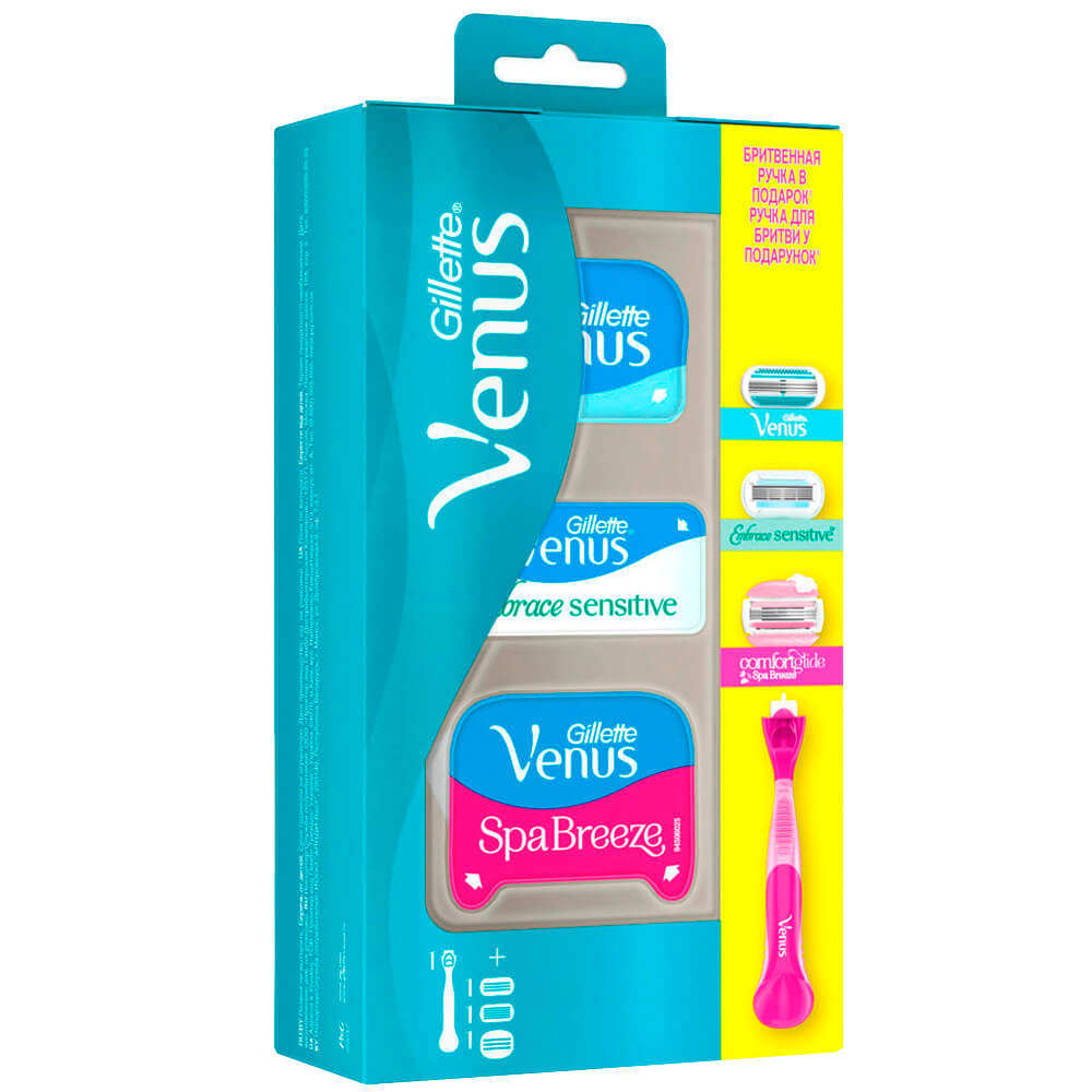 

Промо станок Gillette Venus бриз с 1 касетой + кассета Venus + кассета Venus эмрайс