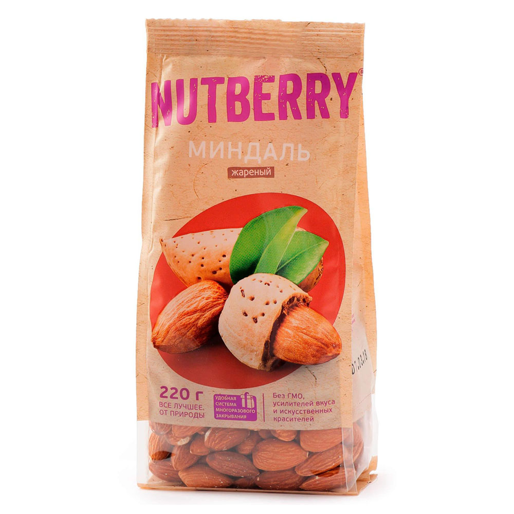 Миндальная 9. Грецкий орех Nutberry,. Грецкий орех Nutberry цельный 220 г. Миндаль Nutberry жареный, пластиковый пакет 100 г.