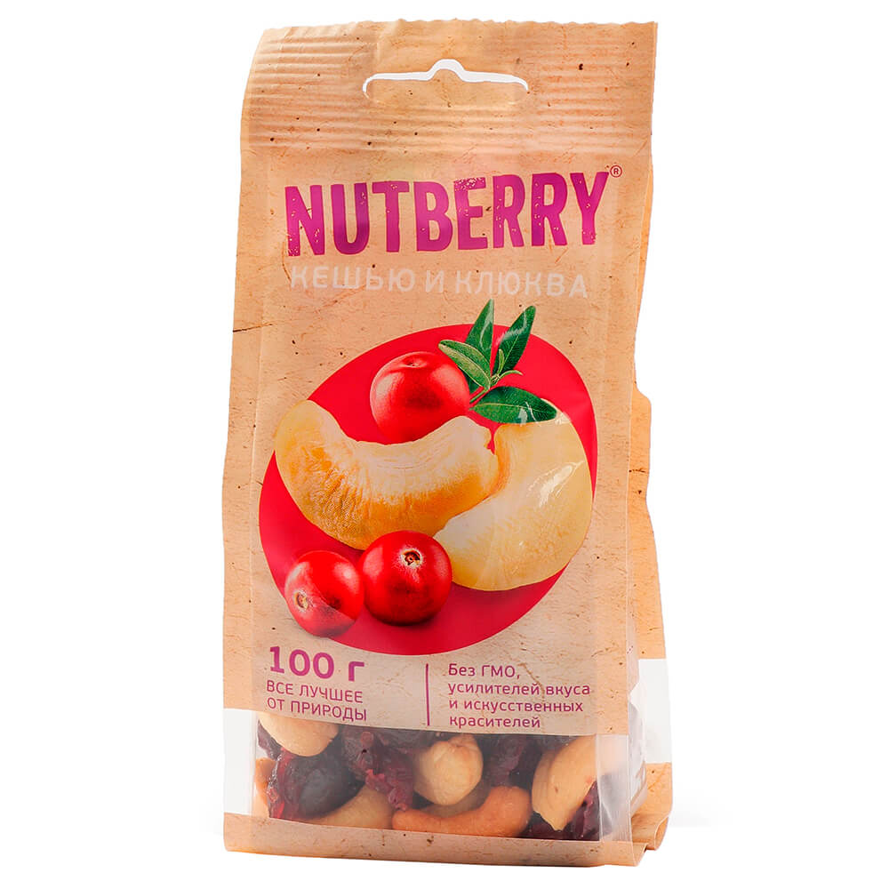 

Смесь кешью и клюква 100г Nutberry